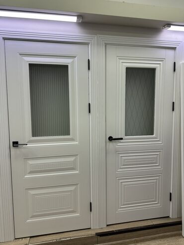 стекло в межкомнатную дверь: Ички эшик айнек менен, Эки капкалуу, түсү - Ак