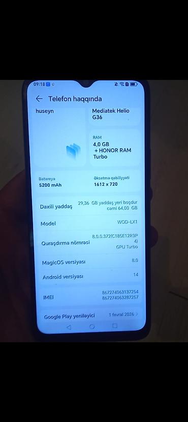 telefon pastafkasi: Honor 64 GB, rəng - Qara, İki sim kartlı — 3