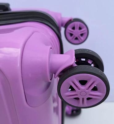 Rančevi, torbe i koferi: Dečji kofer na točkiće – jednorog motiv - Tvrda školjka u ljubičastoj — 4