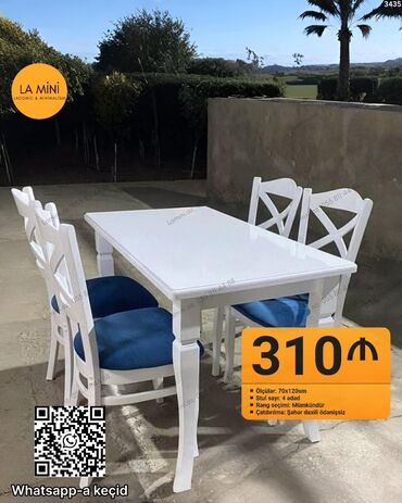 metbex ucun asma tavanlar: Для кухни, Нераскладной, Прямоугольный стол, 4 стула