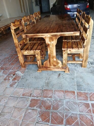 Masa və oturacaq dəstləri: Mətbəx üçün, Açılmayan, Dördbucaq masa, 8 stul — 3