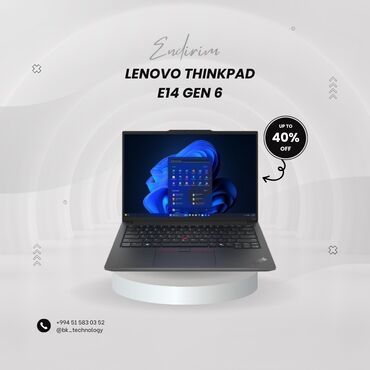 notebook satış: Yeni Lenovo ThinkPad, 14 ", AMD Ryzen 5, 256 GB, Ünvandan götürmə, Rayonlara çatdırılma