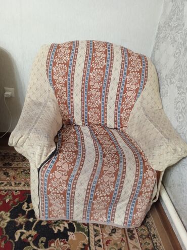 два кресла с подушками: Диван-керебет, түсү - Саргыч боз, Колдонулган