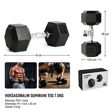 KMT 2008921 – Heksagonalni gumirani teg 7.5 kg - Opis: Bučica za na lalafo.rs KMT 2008921 – Heksagonalni gumirani teg 7.5 kg - Opis: Bučica za