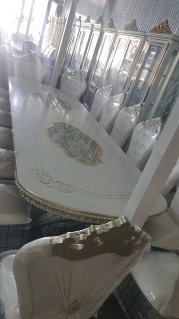 мебель в бишкеке в рассрочку: Конок бөлмөсү үчүн үстөл жана отургуч, түсү - Саргыч боз