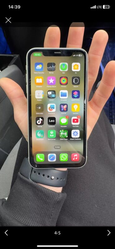 iphone ag: IPhone 11, 64 GB, Ağ, Face ID