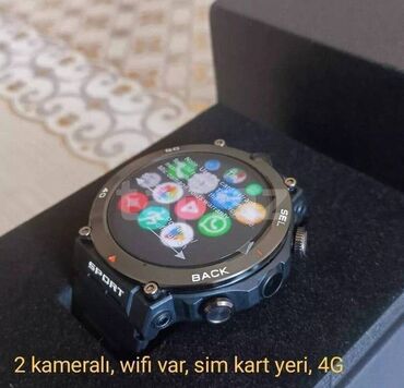 ct8 max smart watch: 2 kamerali, wifi, sim, 4G 2 ədəd alana ikisi birlikdə 200 AZN