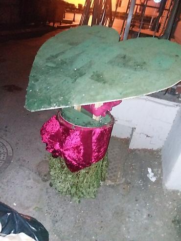 ad gunu ev dekoru: Dekorativ “ürək” kompozisiyası - Böyük ürək formalı üst hissə: yaşıl — 4