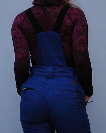 Ski pantalone: Ženske ski pantalone sa tregerima – tamnoplave - Visok struk sa — 5