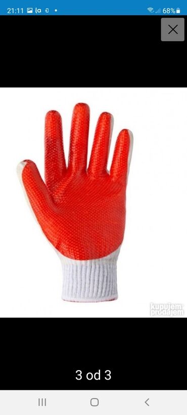 Pletene rukavice, predivo mešavina 65% pamuka i 35% poliestera sa