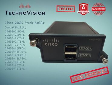 planşet qiymetleri ucuz: Cisco 2960S STACK Module ✔️Sertifikasiyadan keçmiş təcrübəli