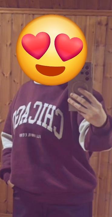 vetrovka kişi: Unisex sweatshirt – “CHICAGO” yazılı - Rəng: tünd bordo (maroon) - — 1