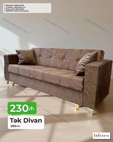 Tək divan – 200 sm - Açılan, bazalı mexanizm: yataq funksiyası və alt