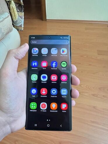 Samsung: Samsung Galaxy S22 Ultra, 256 GB, rəng - Qara, Düyməli, Barmaq izi, İki sim kartlı