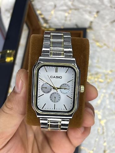 saat qutusu: CASIO kişi saatı – düzbucaqlı korpuslu, klassik-minimalist dizayn — 6
