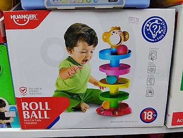 обезьяна: Игрушка HUANGER Roll Ball — развивающий трек для шариков. - — 1