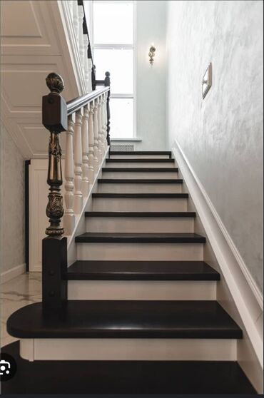 Деревянные лестницы: Деревянная лестница Для дома, Бесплатный замер, Вид дерева: Дуб, Форма лестницы: Много-маршевая, Стиль: Классический — 14