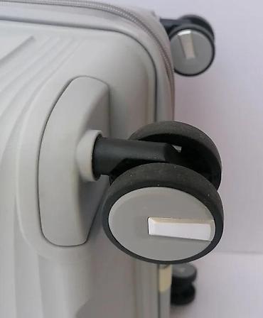 Putni koferi i torbe: Veliki kofer na točkiće – tvrda školjka, sivi - Materijal: tvrda — 2