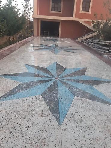 Beton işləri: Teras, həyət və pilləkənlər üçün mozaik-beton döşəmə işləri. - — 7
