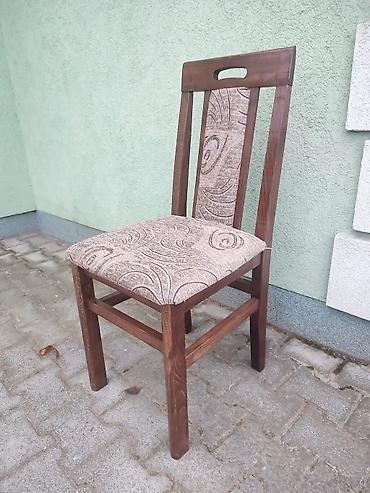 nadogradnja za ormar forma ideale: Drvena trpezarijska stolica sa tapaciranim sedištem i naslonom. - — 5