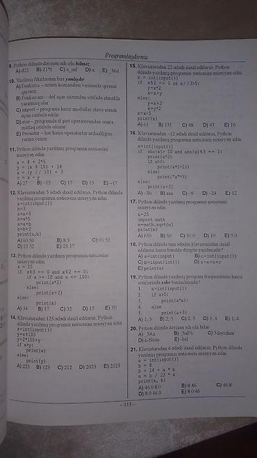 array informatika: İnformatika 11-ci sinif, Ünvandan götürmə — 4