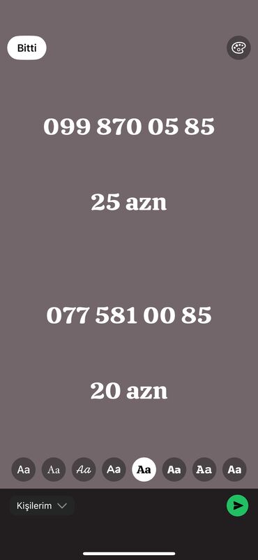 SİM-kartlar: Nömrə: ( 099 ) ( 998700585 ), Yeni