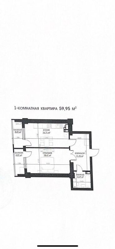 Продажа квартир: 1 комната, 60 м², Элитка, 14 этаж, ПСО (под самоотделку)