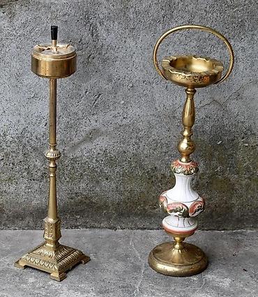 Stare vaze i dekor: Vintage Visoke Luksuzne Mesingane Stojeće pepeljare Art Deco — 11