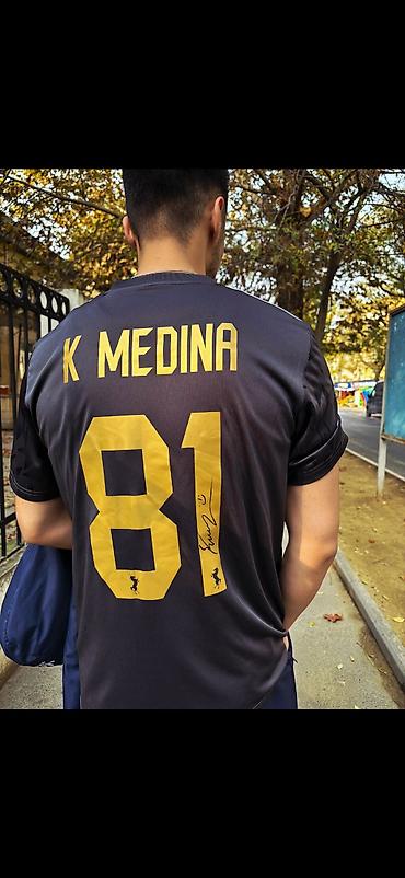 qarabag lyon: Futbolka, Adidas, rəng - Qara — 1