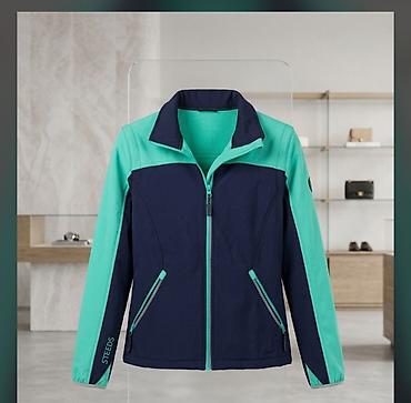 İdman üslubunda qadın/kişi üçün yüngül jaket - Rəng: tünd lacivərt və — 1