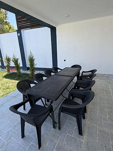 Açıq hava üçün masa və stul dəsti - Rəng: qara - Komplekt: 1 ədəd