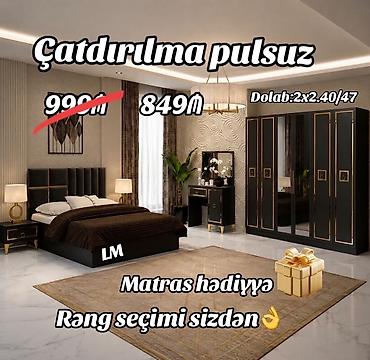 Digər mebel: *Yataq dəsti* *Sifarişlə və yeni* Qiymət : *849₼* Dəstə — 1