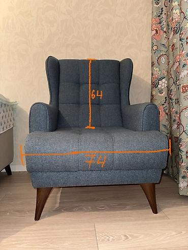 Мягкие кресла: Кресло с подставкой-пуфом - Стиль: «ушастик» с высокой поддержкой — 2