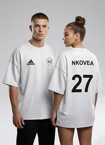 buraxılış paltarları b: Ağ rəngli unisex futbolka - Ön hissə: sol döşdə Adidas loqosu, sağ — 2