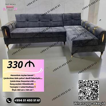 Divanlar: Künc divan, Yeni, Açılan, Bazalı, Parça, Şəhərdaxili pulsuz çatdırılma — 1