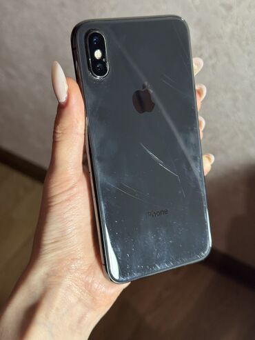 телефон apple: IPhone X, Колдонулган, 64 ГБ, Кара, 100 %