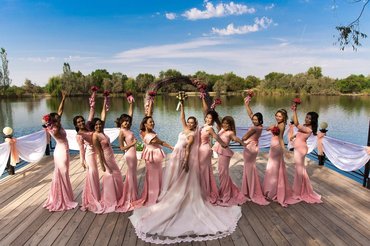 платья трансформеры для подружек невесты: XS (EU 34), S (EU 36), M (EU 38), цвет - Розовый