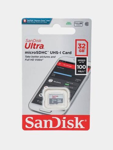 карты памяти: Карта памяти micro SDHC 32Gb Sandisk Ultra Class 10 UHS-I (100/10