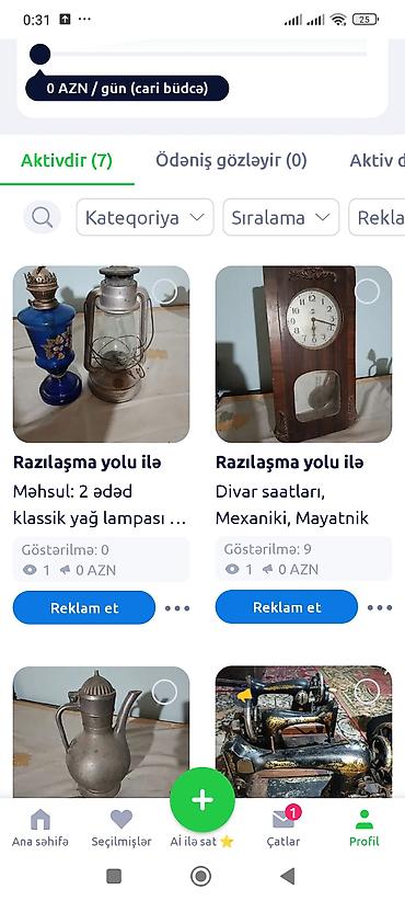aminol yağ: Məhsul: 2 ədəd klassik yağ lampası dəsti Təsvir: - Dəst 2 lampadan — 1