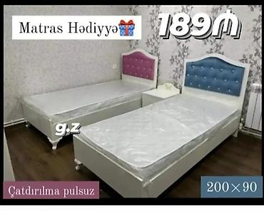 - Tək nəfərlik çarpayı dəsti - Ölçü: 200 × 90 sm - Başlıq hissəsi