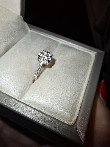 Prstenje: Zlatni verenički prsten sa dijamantima – floralni klaster ukupno — 1