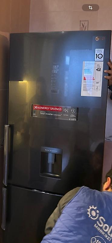 dispenser satilir: Yeni 2 qapılı LG Soyuducu Satılır, rəng - Boz, Dispenserli — 1