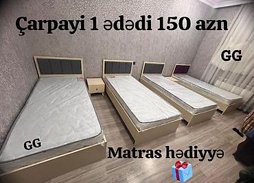 desmal: Tək nəfərlik çarpayılar – başlıqlı model. - Rəng: krem korpus, yumşaq — 1