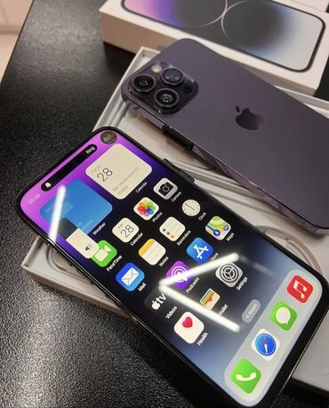 Apple iPhone: IPhone 13 Pro Max, 128 GB, Deep Purple, Zəmanət, Barmaq izi, Face ID