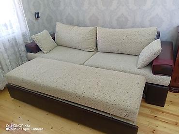 Диваны: Çevrilən divan (yatan funksiyalı) - Materiallar: krem rəngli, xırda — 2