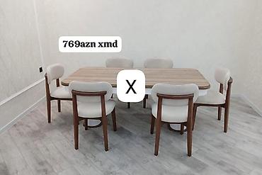 ailə agacı: Yemək otağı dəsti - Dördkünc formalı, yumşaq künclü taxta masa – iki — 1