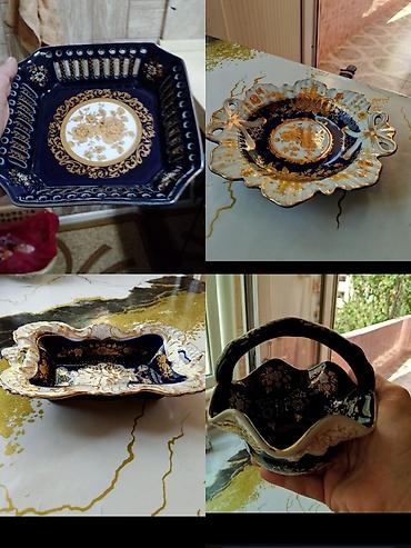 çay servisi: Çay dəsti, rəng - Göy, Farfor — 6
