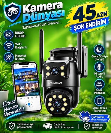 13 iphone pro max: Təhlükəsixlik kamerası 📹 SZSINOCAM 2 Linzalı Wi-Fi Təhlükəsizlik — 1