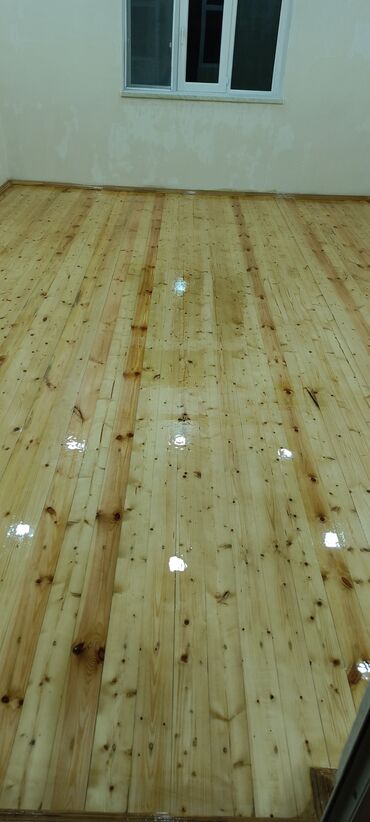 Döşəmə işləri: Pol yonqusu dolğu lak daxil iş mükəmməl olarağ işlənir — 11