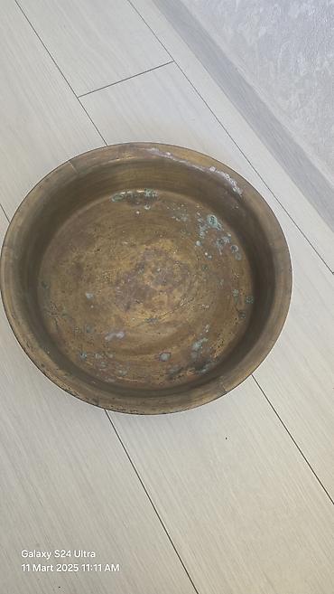 yemek servisi: Misdən və qalaylı misdən hazırlanmış köhnə mətbəx ləvazimatları dəsti — 3